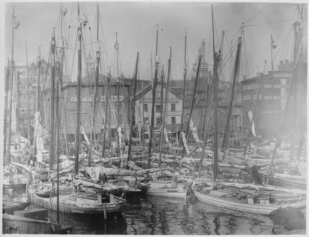 oyster fleet in Baltimore Harbor