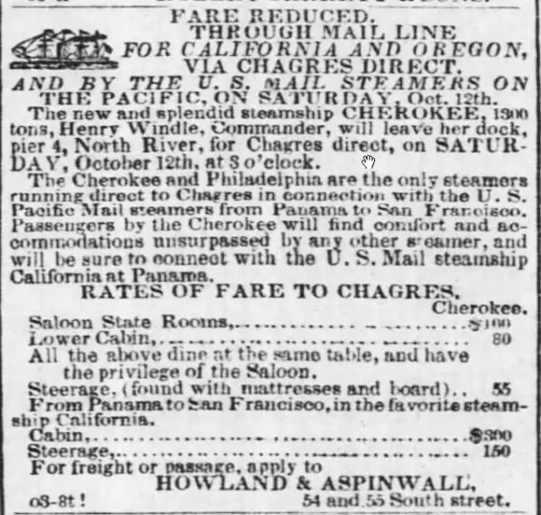Baltimore Sun advertisement 1850