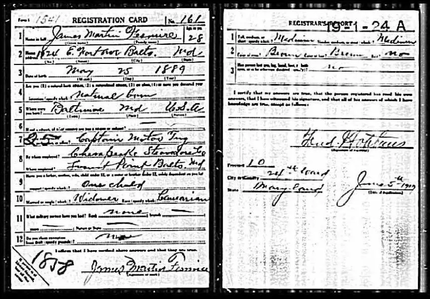 James M. Fesmire - World War I Draft Registration Card