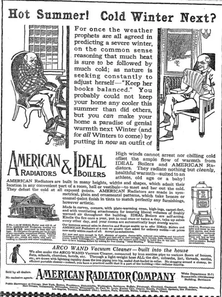 advertisement for the American Radiator Company - September 11th, 1913