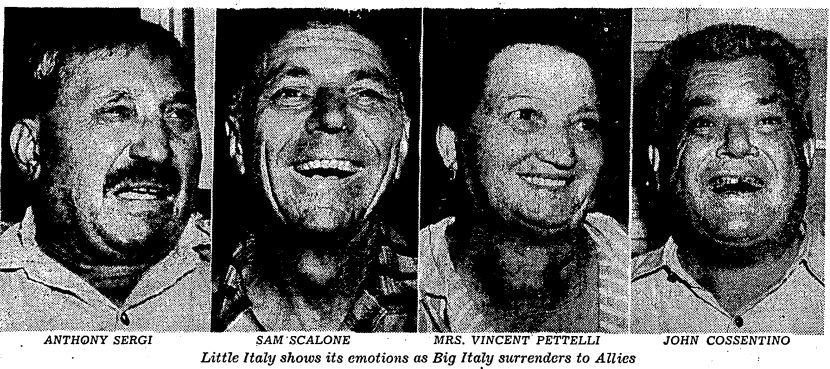Little Italy residents in 1943 react to Italian surrender