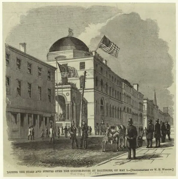 flag over the custom house - 1861