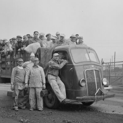 painters at the Bethlehem-Fairchild shipyard in May 1943