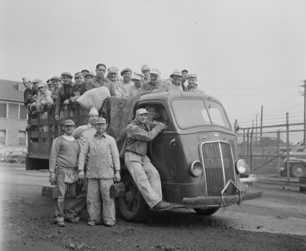 painters at the Bethlehem-Fairchild shipyard in May 1943
