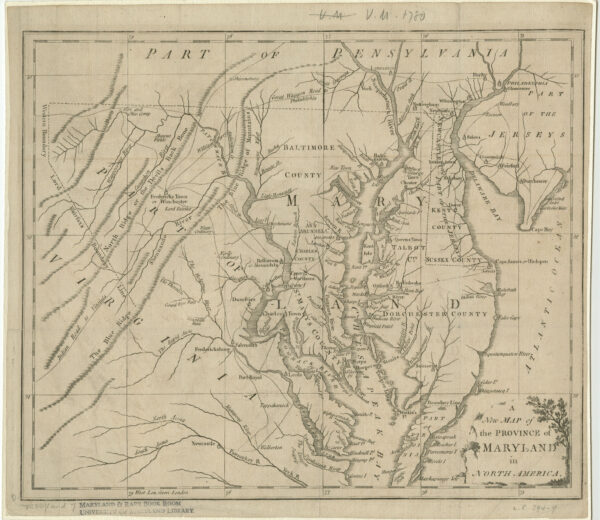 1780 map of Maryland