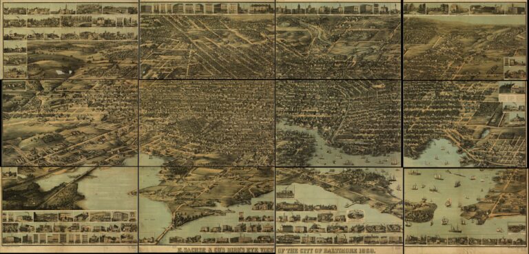 Perspective map not drawn to scale. "Copyright ... Spofford & Hughes, New York." LC Panoramic maps (2nd ed.), 255 Available also through the Library of Congress Web site as a raster image. " ... sketched in pencil ... in the Fall of 1911." map 43 x 77 cm.