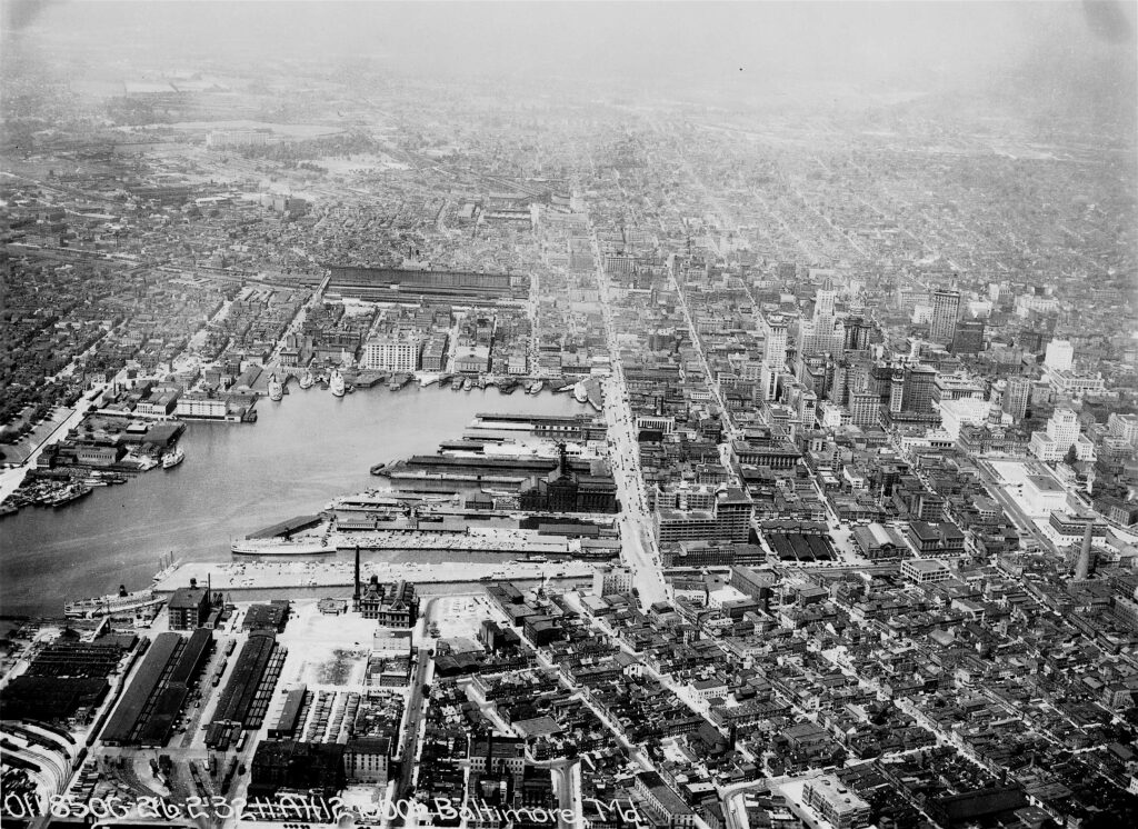 Baltimore from the sky in 1932