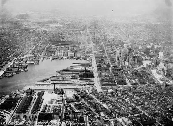Baltimore from the sky in 1932